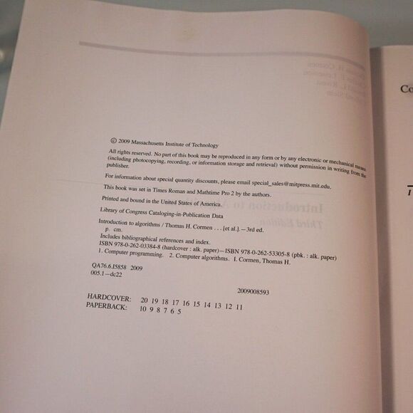 Introduction to Algorithms by Charles Leiserson Thomas Cormen 2009 HC 3rd Ed - Picture 6 of 12